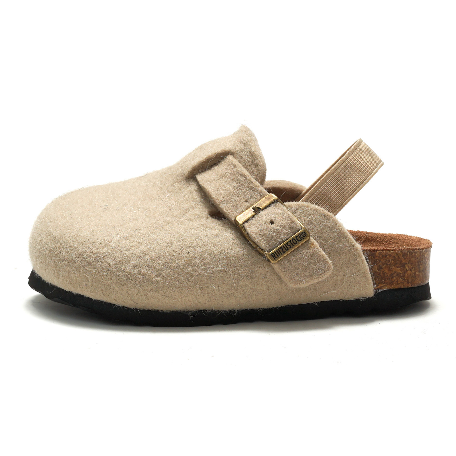 RUIZUSTOCK winter new products children's cork cotton shoes wool boys sandals plus velvet girls outdoor wool shoes