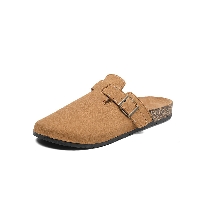 Birkenstock new spring and autumn couples fashion outer wear thick sole lazy one-step closed toe half slippers single shoes men